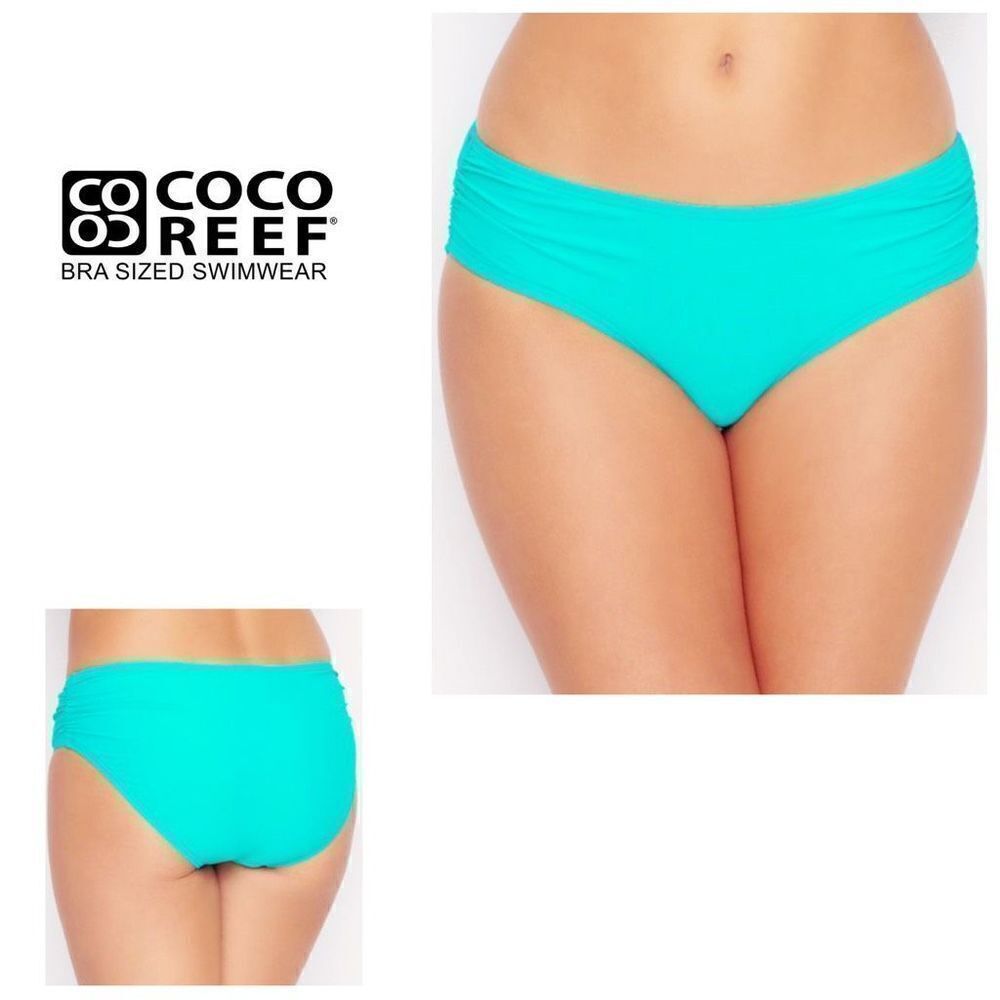 New. Coco Reef aqua mid rise bikini bottom. XL